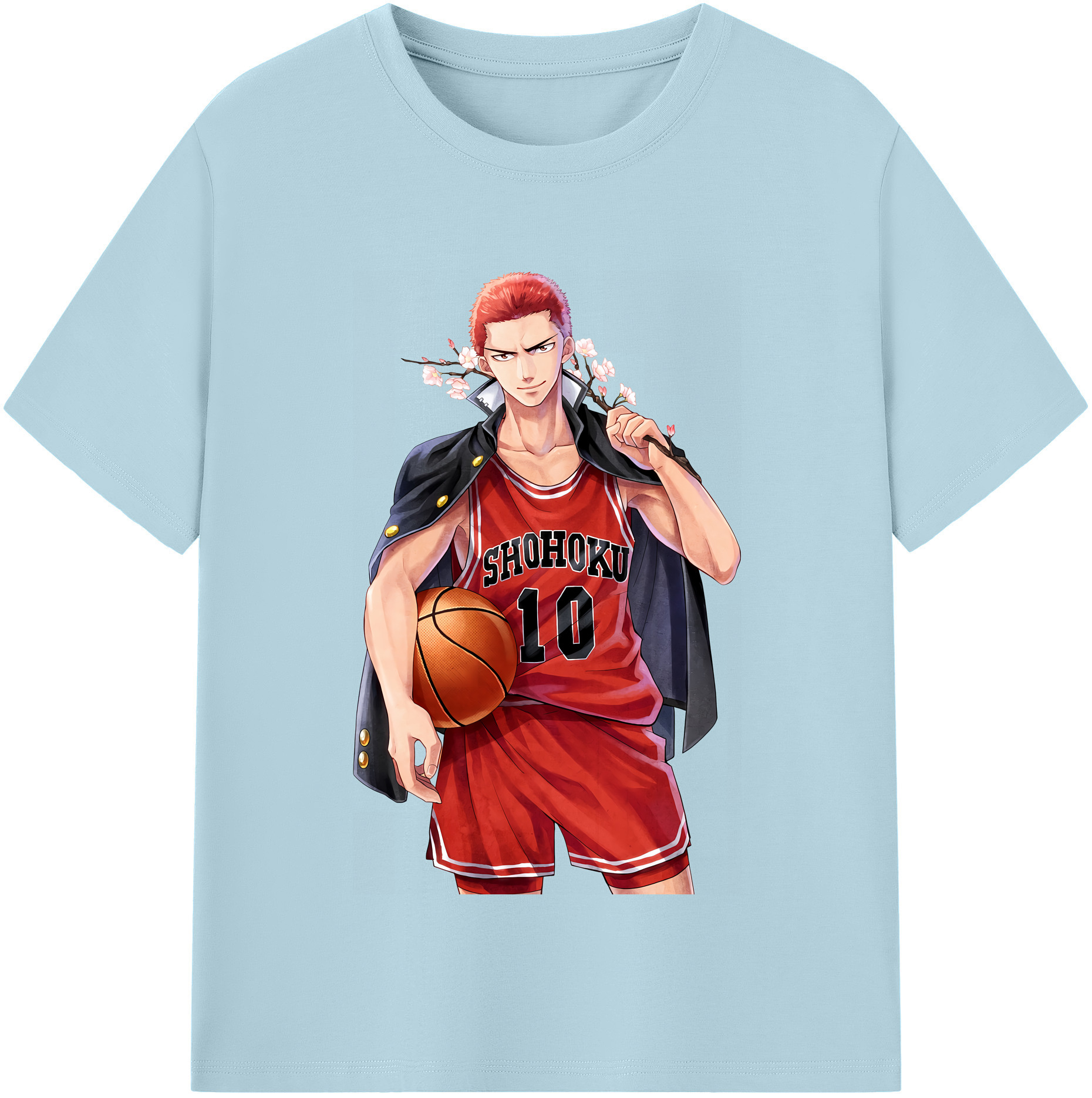 SLAM DUNK／スラムダンク 綿100％半袖Tシャツ（フロントプリント）